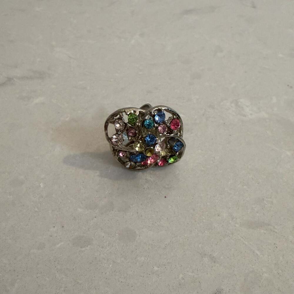 Multi Color Rhinestone Statement Ring - Picture 2 of 4